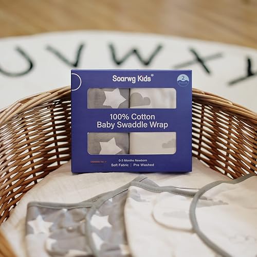 Miniatura 7 de Soarwg Kids Oeko-TEX - Manta para envolver al bebé, manta orgánica para bebés de 0 a 3 meses, saco de envolver, ajustable para recién nacidos para