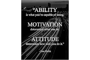 "Motivational Lou Holtz Quote Wall Art 8x10" - Inspire Yourself and Others with Coach Gift