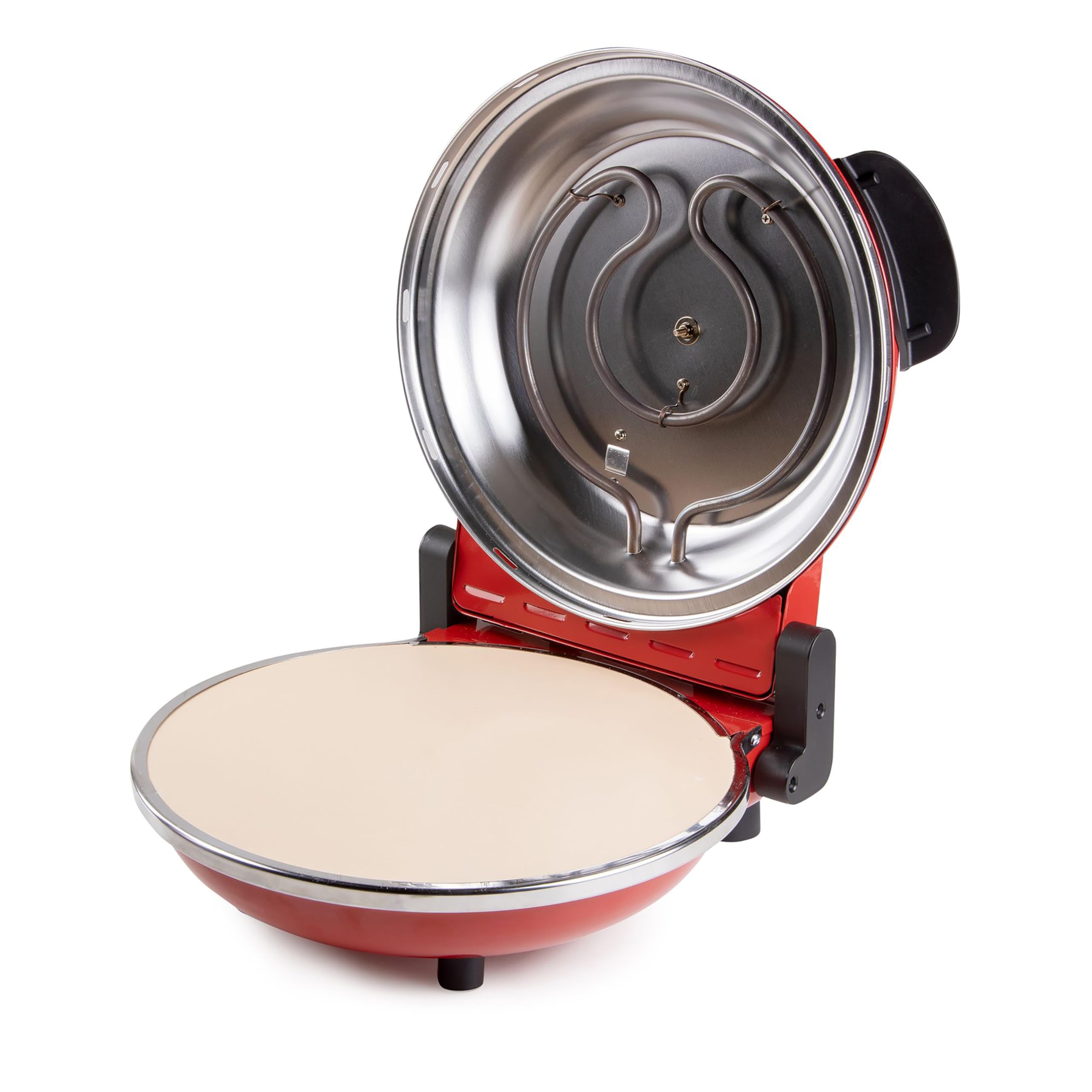 DOMO DO9284PZ Four à Pizza électrique 1200 W avec Pierre de Cuisson Ø 32 cm, Température Réglable jusqu'à 400°C, Inclus 2 Pelles à Pizza