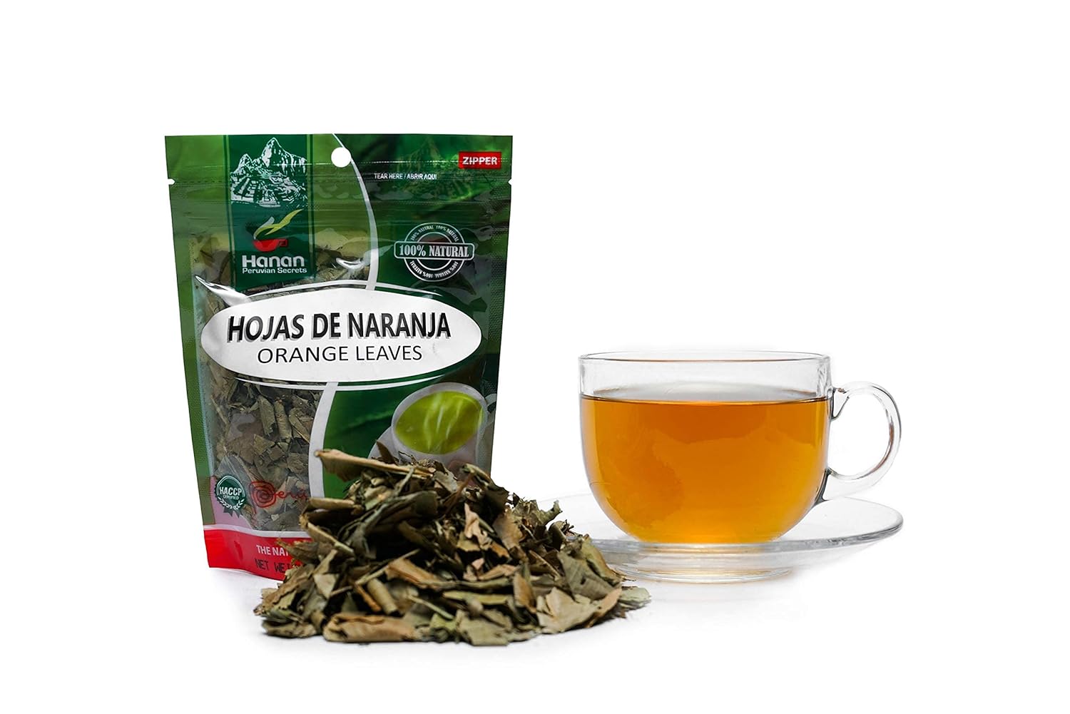 Hanan Peruvian Secrets Hojas De Naranja Herbal Tea | 100% Natural Orange Leaves | 1.41oz / 40g Loose Leaf Bag | Naturally Reduces Occasional Stress, Tension, and Stomach Discomfort - 3 Pack