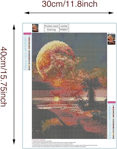 Miniatura 4 de SIDENUO Kits de arte de diamantes 5D para adultos principiantes, pintura de arte de noche de luna, diamante de luna con taladro redondo completo