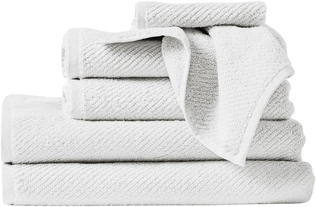 Coyuchi Air Weight Organic Towels, 6 Piece Set (Alpine White)