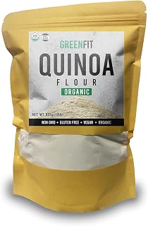 Greenfit Organic White Quinoa Flour Gluten-Free High Protein Keto Paleo 2lb Bag - Non-GMO Vegan All-Purpose Baking Flour