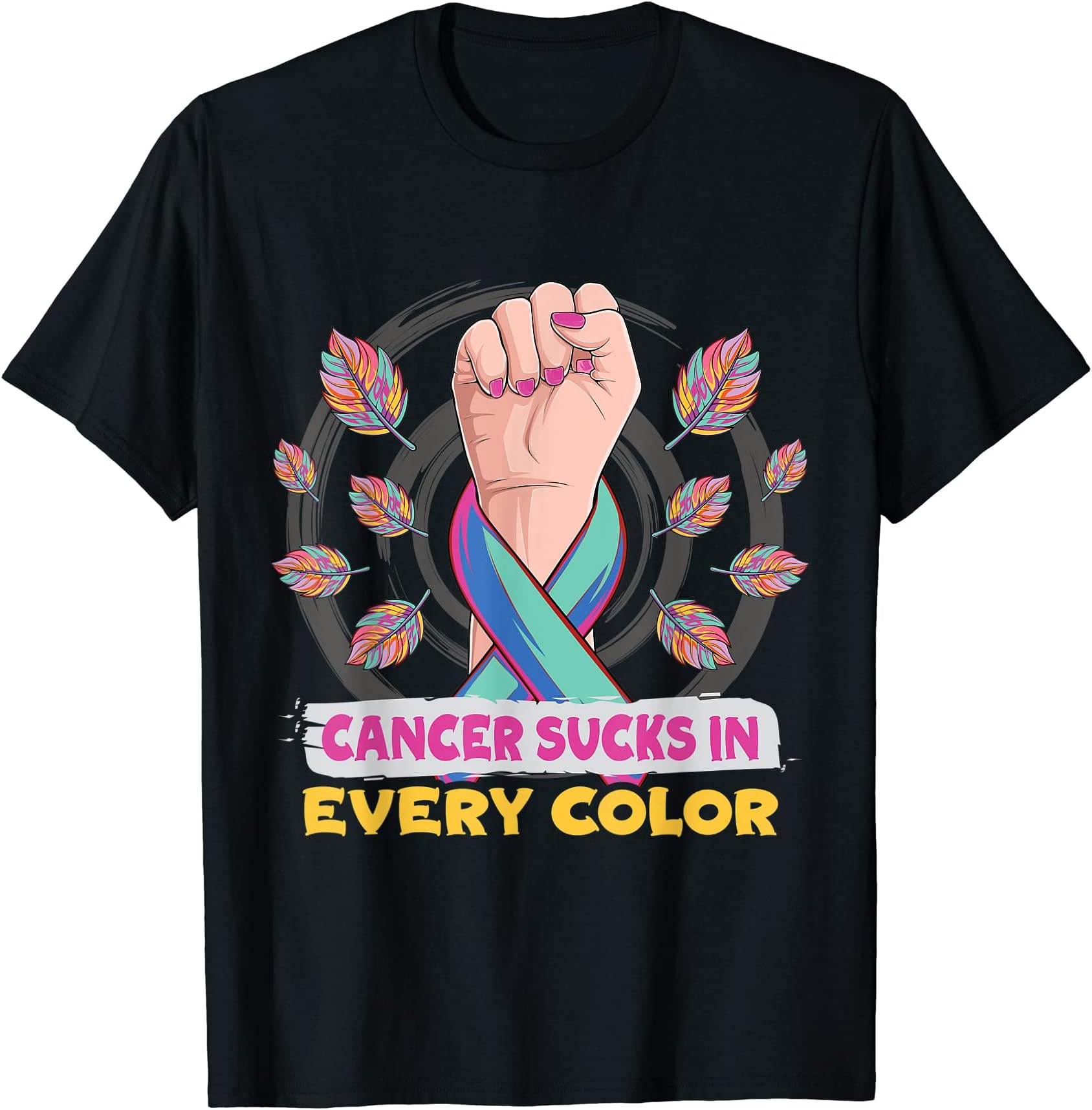 Cancer Sucks In Every Color Fighter | Funk Cancer T-Shirt