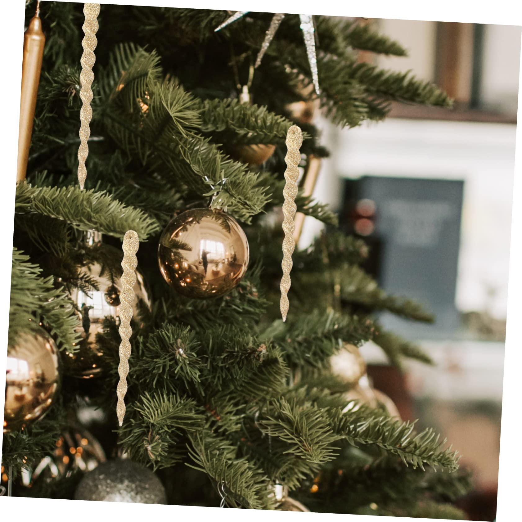 TOPBATHY 120 STK Zwiebel- - -Schnee-Nadel Weihnachtsbaum-eiszapfen-anhänger Christbaumschmuck Weihnachts-eiszapfen Ornament Eiszapfen-Ornamente Weihnachtsbaumschmuck Plastik