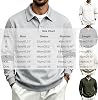 Polo de Manga Larga para Hombre Xiaojmake, Cuello Contrastante, Casual, con Botones 5