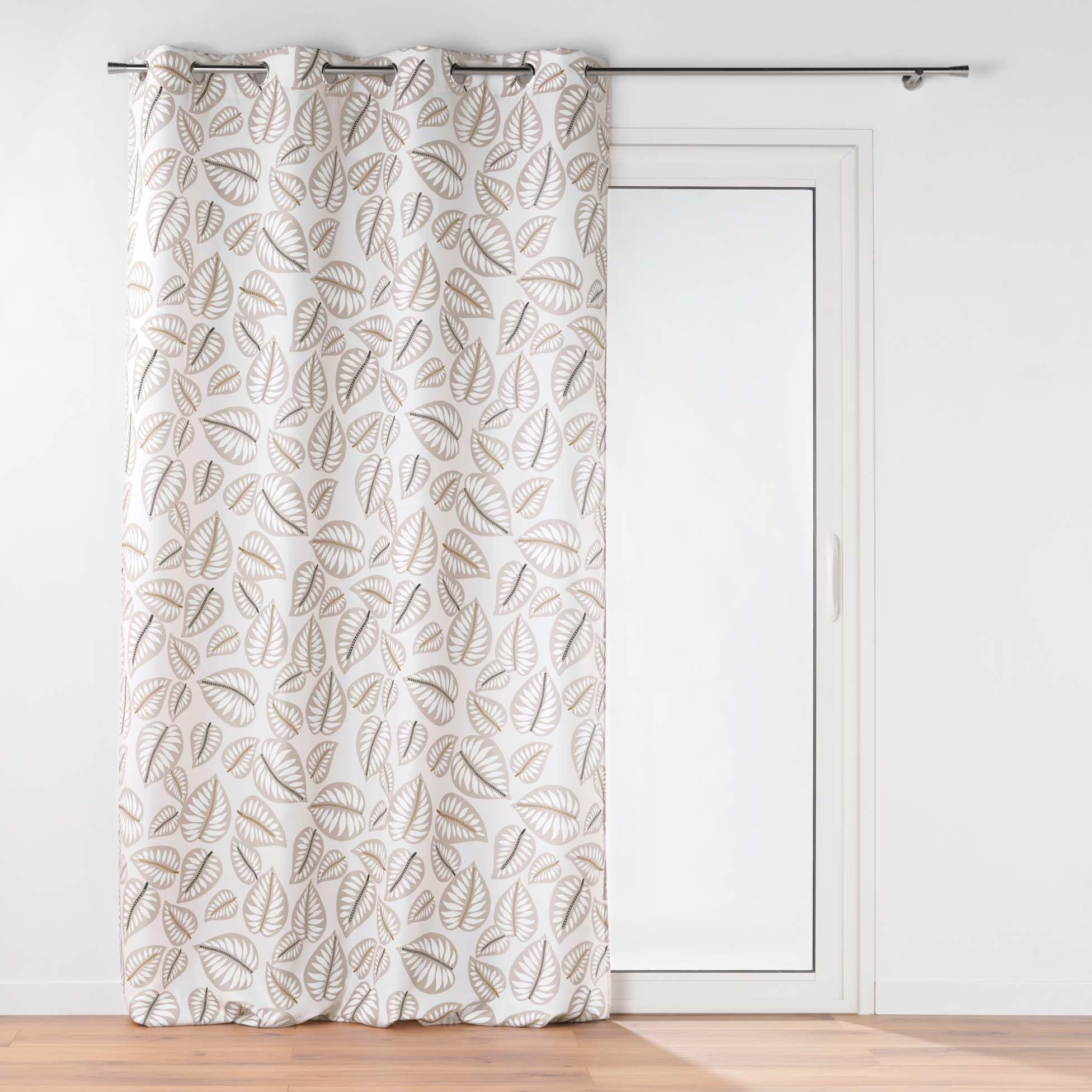Douceur d'Intérieur, Curtain with eyelets (140 x 260 cm) Alma Natural, Printed Polyester