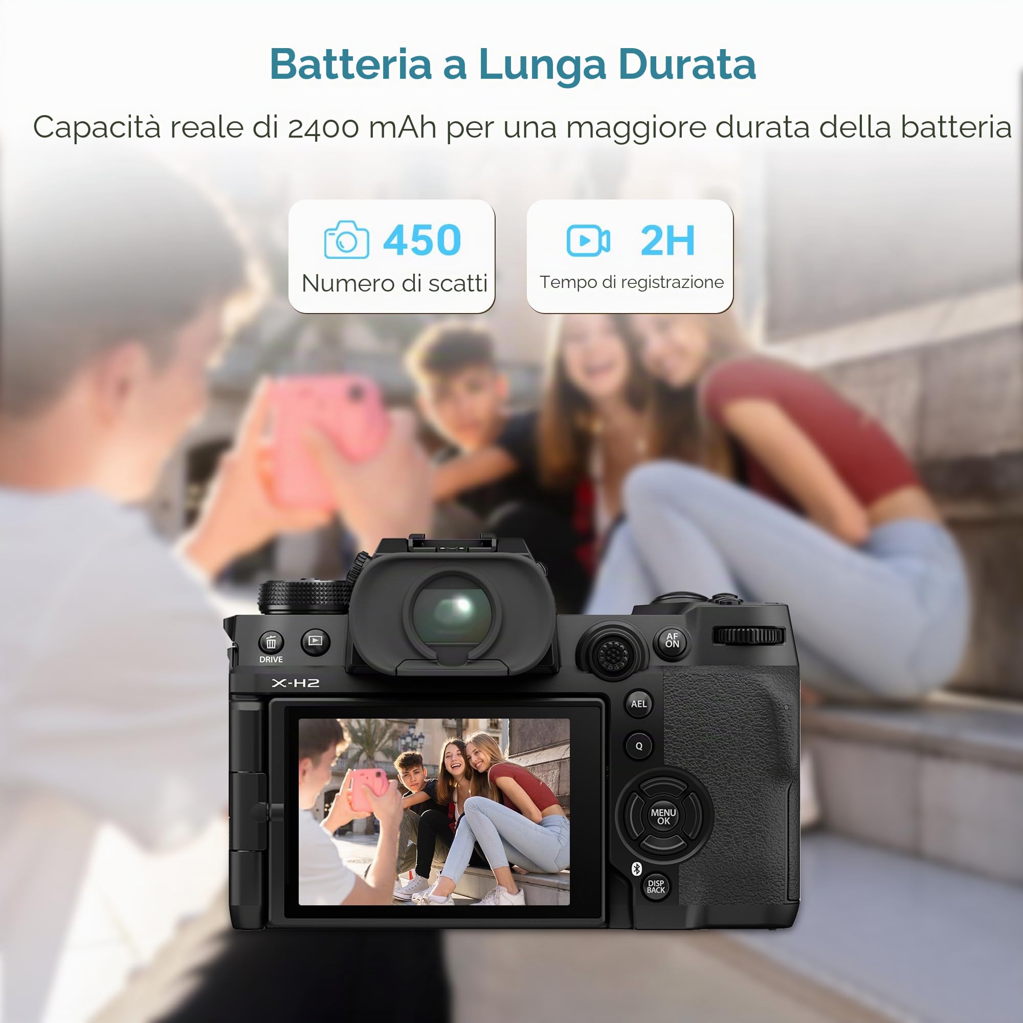 VILTROX 2 Pack NP-W235 2400mAh Batteria di ricambio per fotocamera USB-C con ricarica rapida Type-C da 2,5 ore, ricaricabile, compatibile con Fujifilm X-T5, X-T4, VG-XT4, X-S20, X-H2S, X-H2, GFX50S II