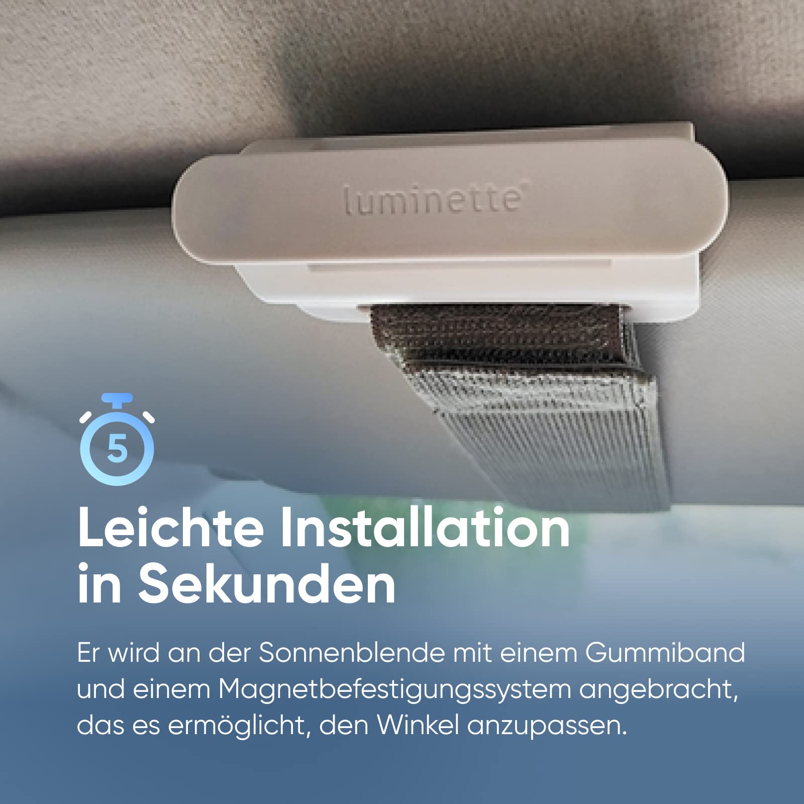 Luminette Drive® - Erste Lichttherapie-Lampe für den Einsatz im Auto - Genießen Sie die Vorteile der Lichttherapie während der Fahrt