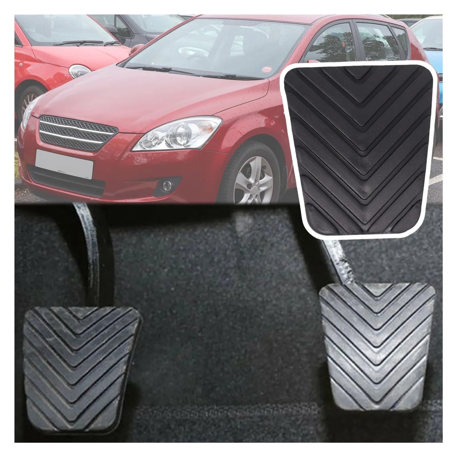 Coperture Pedali In Gomma Per Auto Kia - Freno E Frizione - Compatibili Con Cee'd, Pro Cee'd, ED, JD (2006-2019)