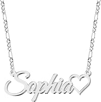 Personalized Custom Name Necklace 925 Sterling Silver or 316 Stainless Steel - 14 Fonts, 5 Chains, Hypoallergenic Gift for Women