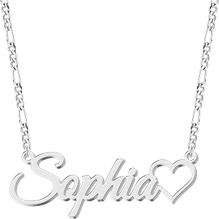 Personalized Custom Name Necklace 925 Sterling Silver or 316 Stainless Steel - 14 Fonts, 5 Chains, Hypoallergenic Gift for Women