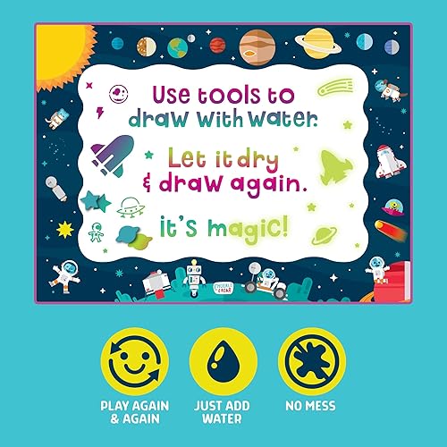 Vista 11 de Chuckle & Roar - Alfombrilla para garabatos - Diversión con acuarelas - Arte y manualidades sin desorden - Ideal para niños pequeños Alfombrilla