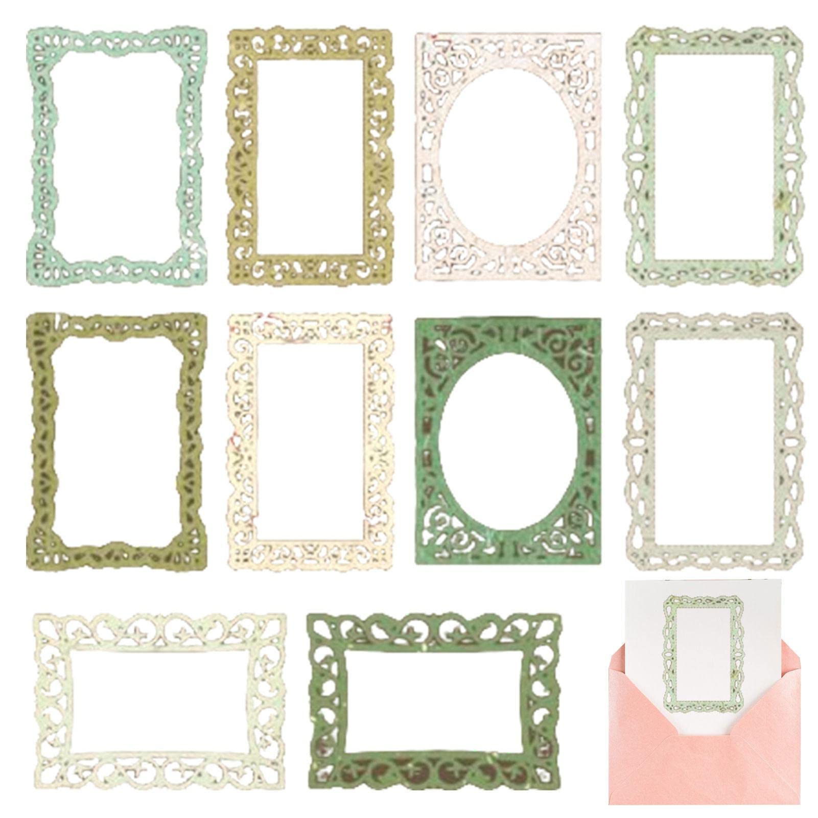 Bexdug Girls B Exdug Scrapbooking Lace Frames | Decals Retro Aesthetic Journaling Crafts Supplies,Lace Aesthetic Stickers For Junk Journal Journaling Frames