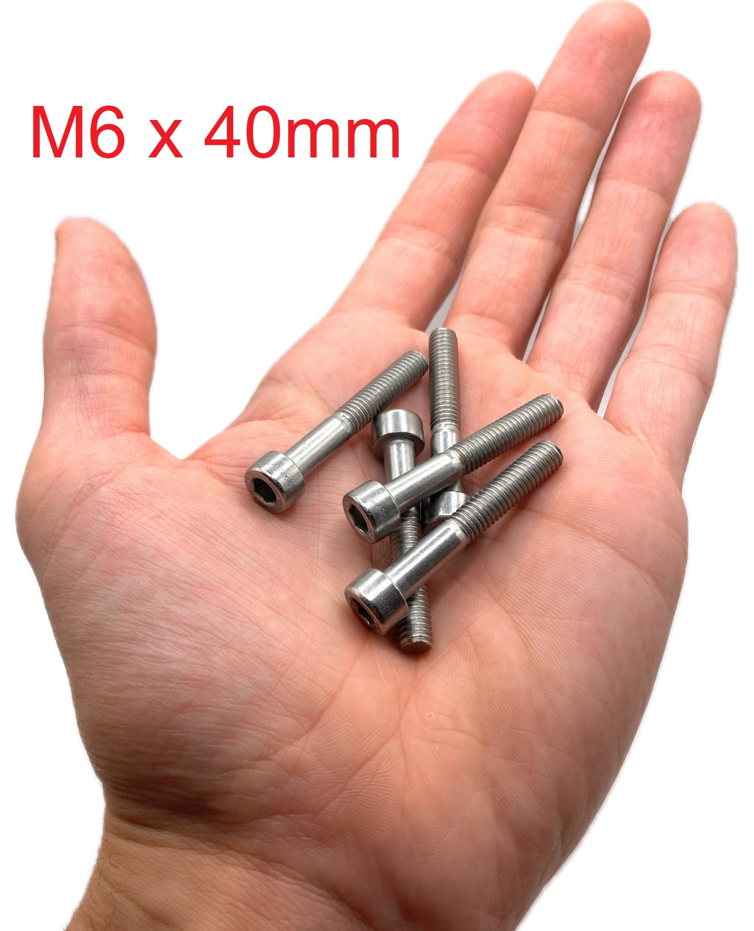 Screws Stainless Steel M6 x 40 mm Cylinder Head BTR Diameter 6 x 40 mm, A2 stainless steel, M6 x 40mm - Image 2
