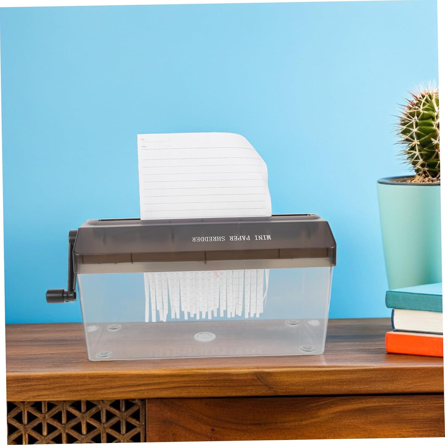 Uonlytech Compact Manual Paper Shredder for Home Office Portable Mini Handheld Document Cutter Desk-Friendly Heavy Duty Shredder for Notes Bills and Sensitive Papers with Sturdy Steel and PP
