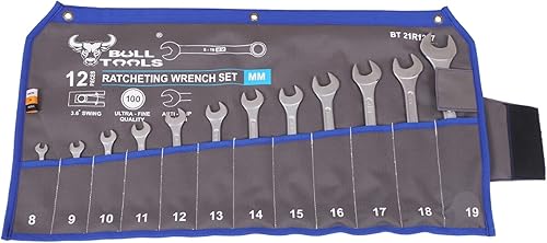 Wrench & Tool Roll Up SAE Pouch Organizer Bag Handmade Waterproof Printed Ballistic Polyester Canvas for Craftsman Gear Drive User Portable Easy Grip