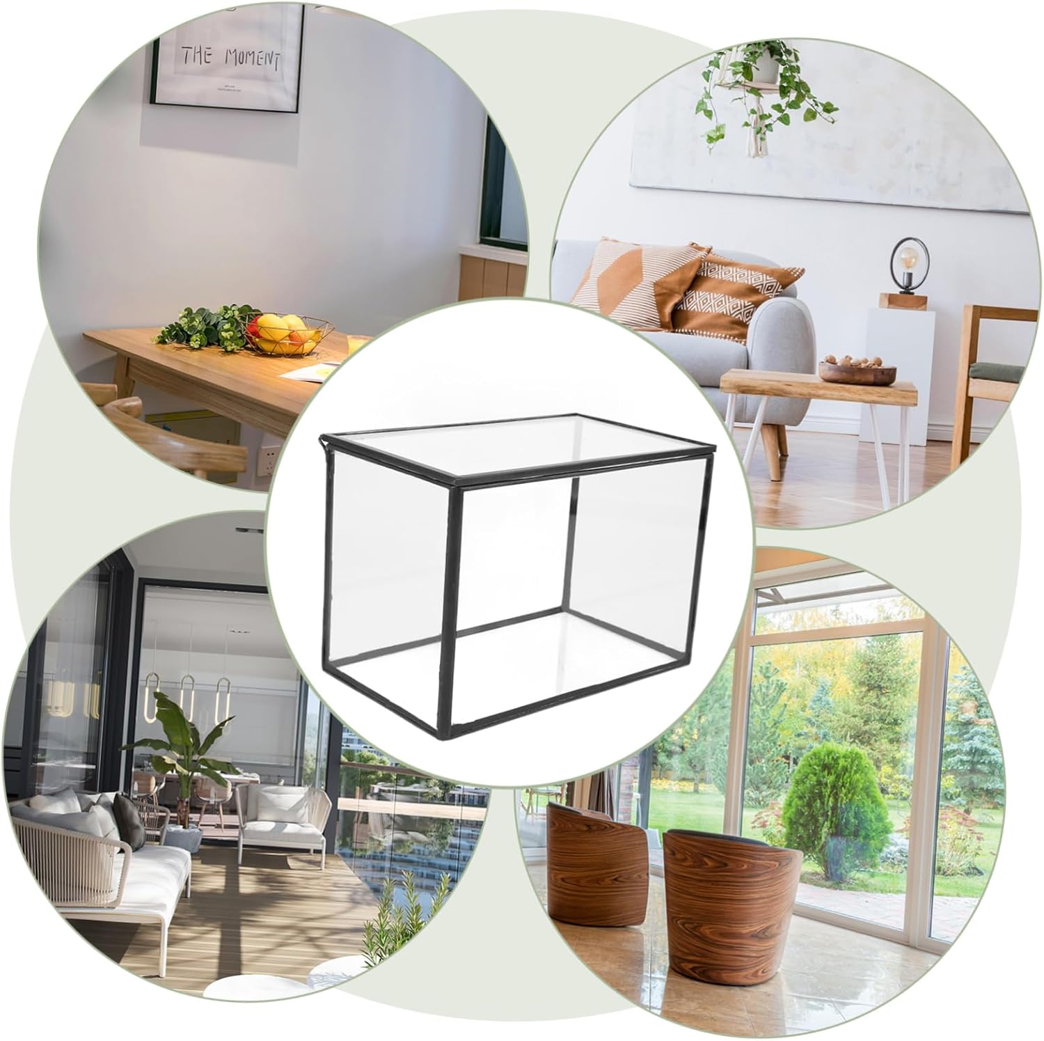 DIY Moss Terrarium Glass Holder Clear Planter for Micro Landscape Display Artistic Home Decor for Office Room Bedroom Cafe Multi Functional Glass Container for Plants Organizing