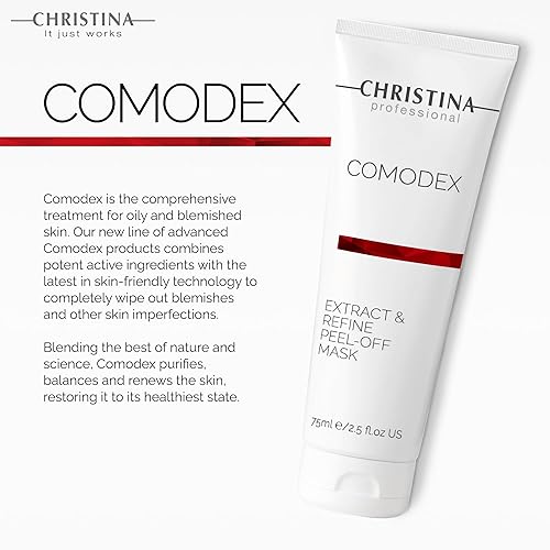 Miniatura 2 de -CHRISTINA- Comodex Extract & Refine Peel Off Mask con ácido salicílico y vitamina C | Peeling facial para eliminación de puntos negros y efecto