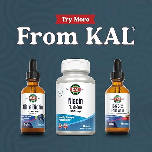 Miniatura 6 de KAL Ultra Biotin Gotas de biotina líquida de 10,000 mcg, vitamina B7 de alta potencia, vitaminas para el cabello, la piel y las uñas, apoyo
