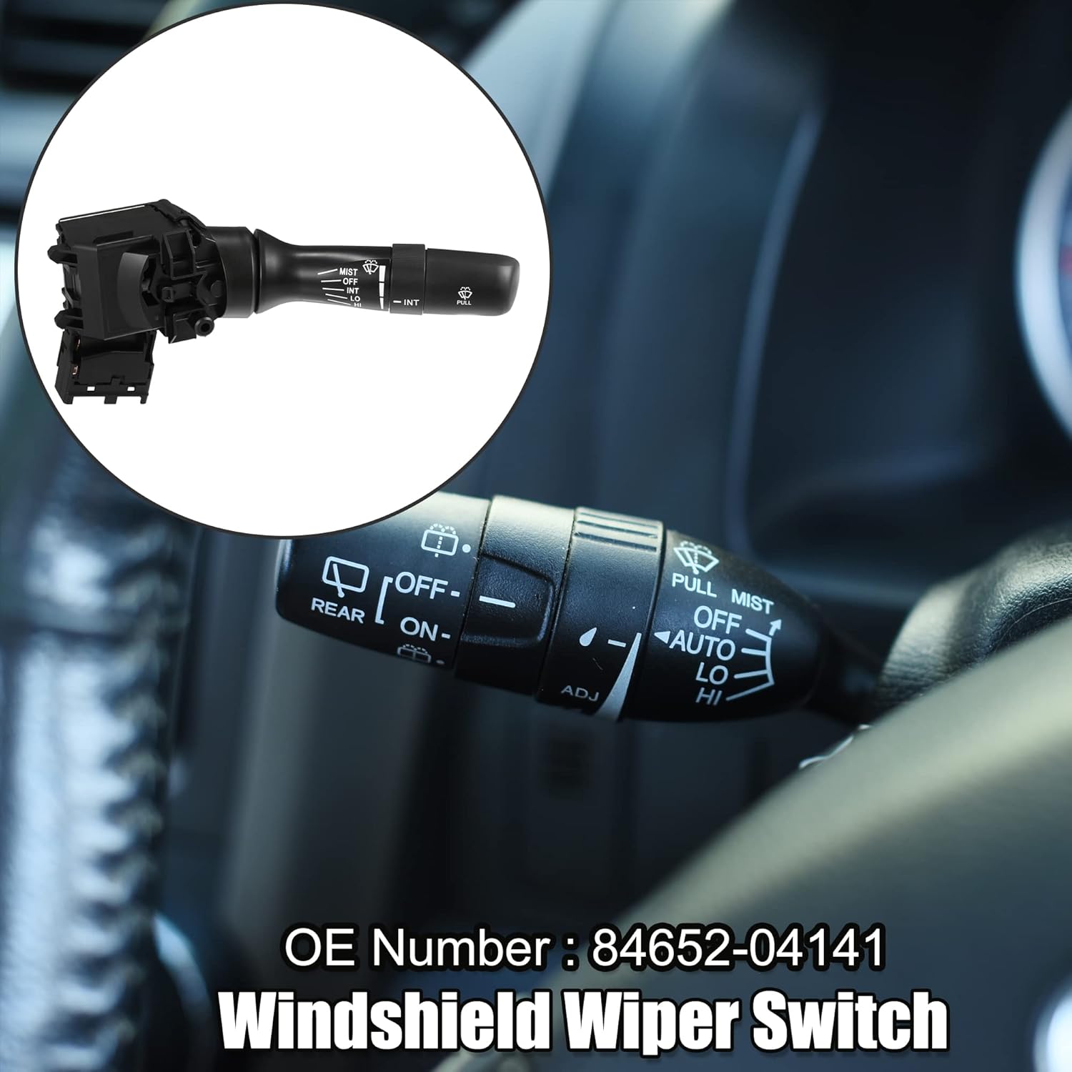 ACROPIX Turn Signal Headlight Switch Front Windshield Wiper Switch Fit for Toyota Camry 2.4L 2007-2010 8465204141 - Pack of 1 Black