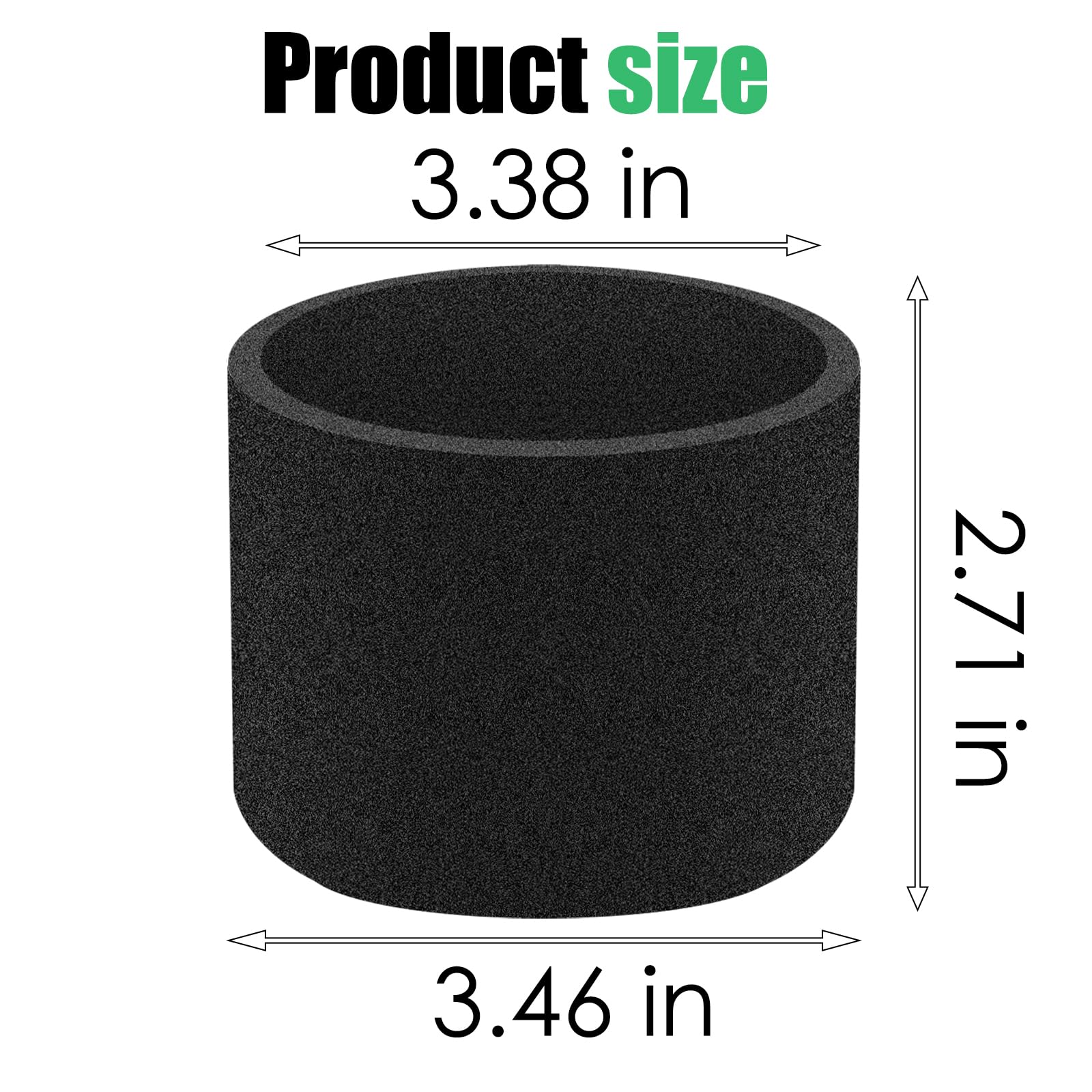 LVJUSEN 3 Pack Foam Sleeve Vacuum Filters, Fits 49-90-0160 Milwaukee M18 Cordless Compact Hand Held Vacuum 0882-20