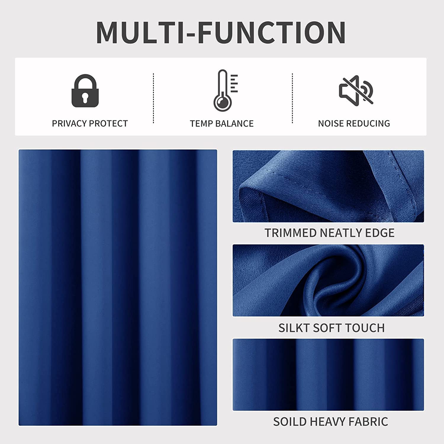 Joydeco Blackout Curtains 72 inches Long 2 Panels Set, Thermal Insulated Long Curtains & Drapes 2 Burg - Image 3