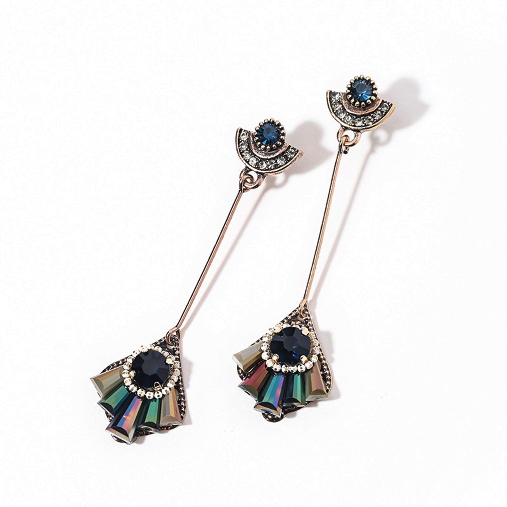 Vintage Hangoorringen voor Vrouwen - 925 Sterling Zilver oorsteekoorringen voor Meisjes, Zirkonia-kristal Franse antieke oorringen, Ongewone oorhanger-oorringen als cadeaus voor Dames