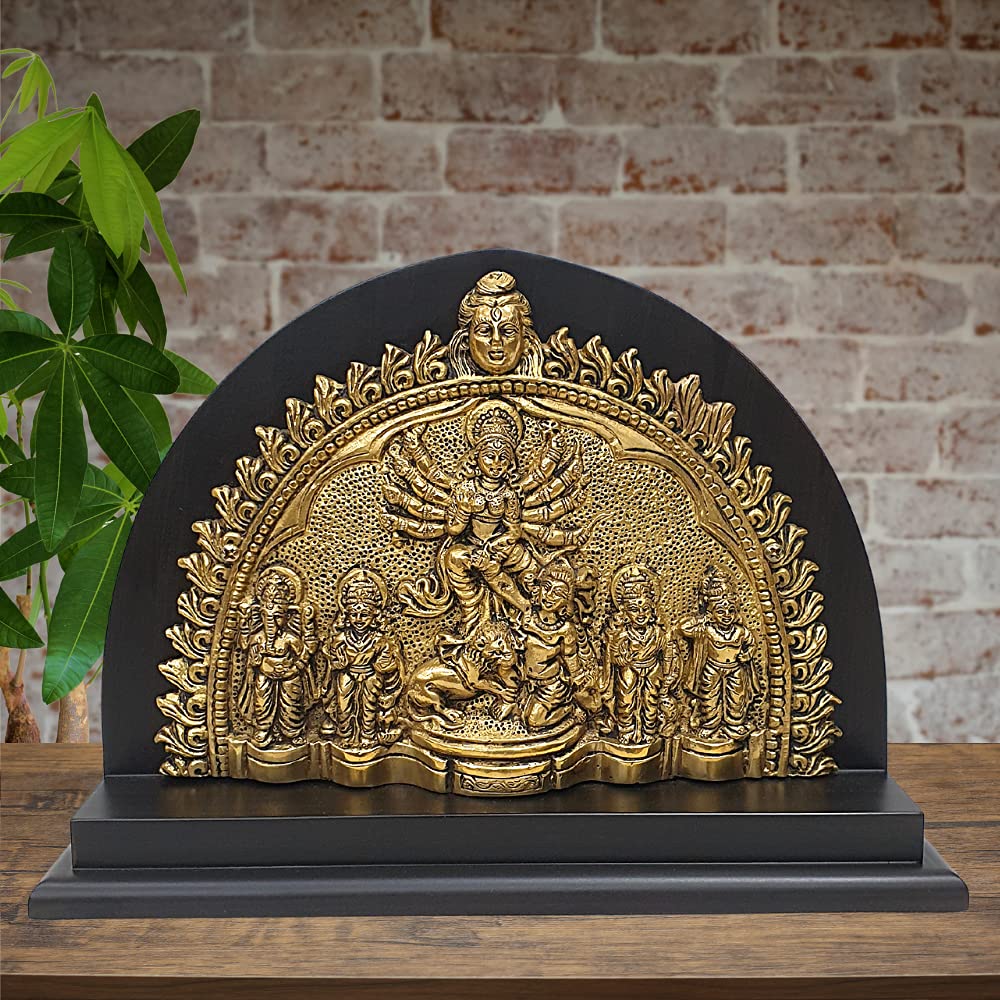 Buy Avatar Arts Brass Goddess Bengali Durga MATA Showpiece with Wooden