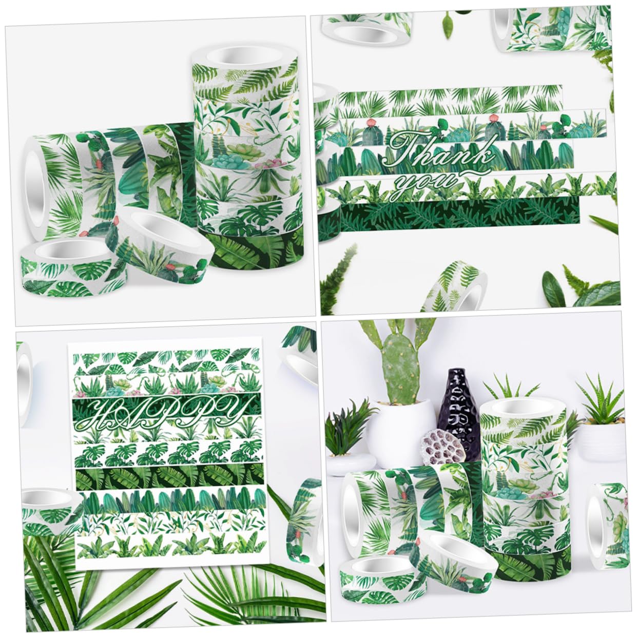36rotoli Nastro Adesivo Washi Verde Per Scrapbooking Nastro Decorativo Per Fai Da Te Regali e Decorazioni Artigianali Materiale Facile Da Strappare e Riutilizzabile