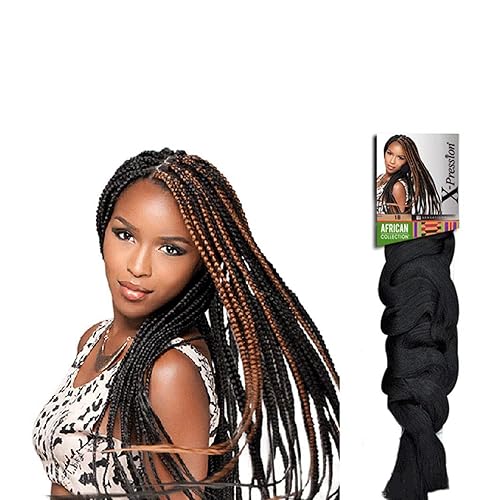 Miniatura 2 de Sensationnel - Paquete de 3 unidades de cabello trenzado X-pression / Color 1B / Negro apagado