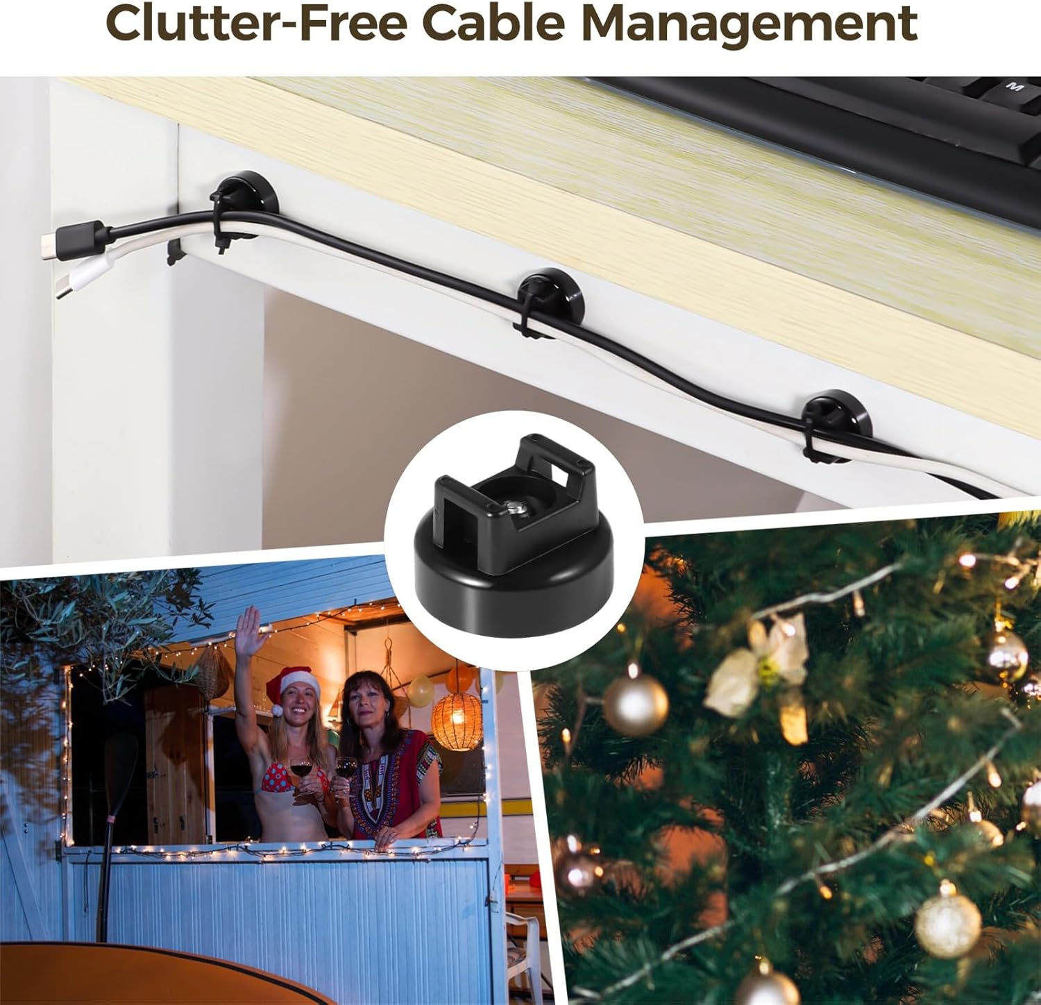 Magnetic Cable Zip Tie Mounts, 50 Pcs Magnets with 200 Pcs Cable Zip Ties, Multipurpose Magnetic Cable Holder for Cable Management, Wire Management Bases, Wire Cable Clips