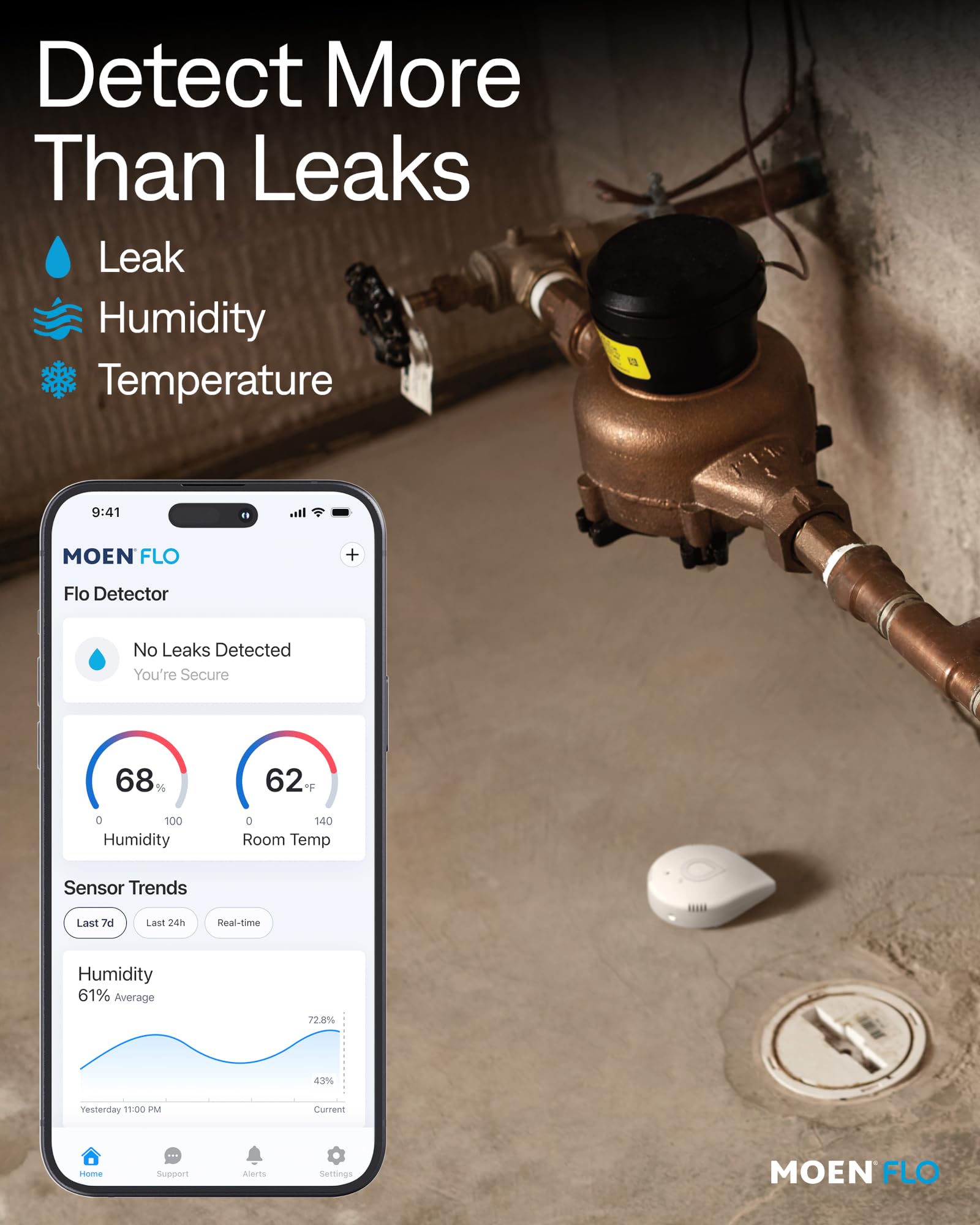 Moen 920-004 Flo by Moen Smart Water Detector, 1-Pack
