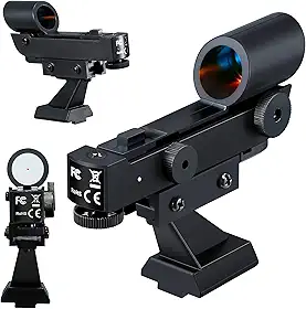 Localizador de pontos vermelhos com brilho, visor de ponteiro estrela, acessórios para telescópio astronômico com suporte deslizante