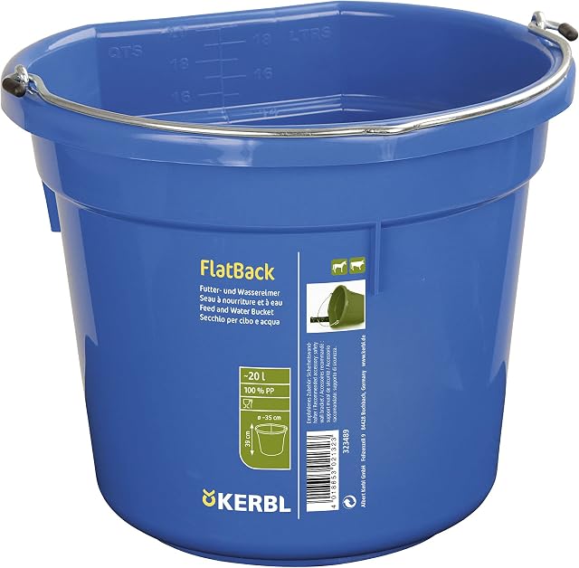 Kerbl Feeding and Water Buckets FlatBack 20 Blue