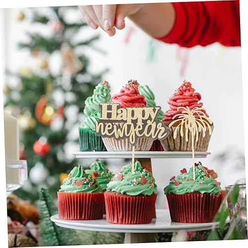 Miniatura 3 de FELTECHELECTR 40pcs 2023 Cake Inserts 2023 Cake Picks Dessert Topper Cheers to 2023 Cake Picks Happy New Year Cake Decorations Christmas Ornament