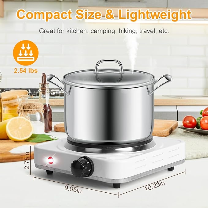 Estufa Eléctrica Portátil de 1 Puesto 7 Pulgadas 1500W miniatura 2