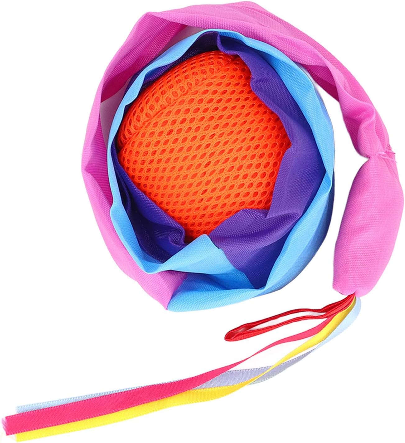 Rainbow Tail Ball Catch Tail Balls Toss and Catch Ball Throw Soft Polyester Long Easy Grip Throw Rainbow Color for Kids Playground Backyard
