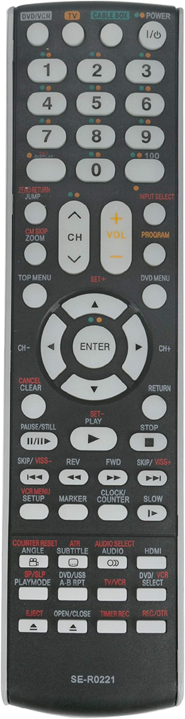 SE-R0221 Replaced Remote fit for Toshiba DVD Video Player & Video Cassette Recorder SD-V594SC Sd-v594 XV-5817