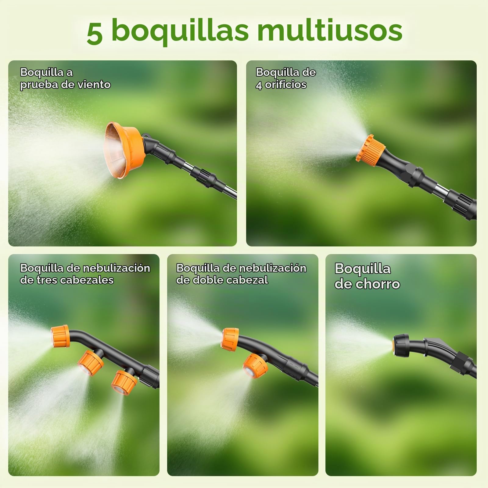20L Pulverizador de Mochila a Presión con2*2.0Ah Batería Recargable, 120 PSI Pulverizador Electrico con 5 Boquillas Incluidas&Lanza de Acero Inoxidable para Jardín y Agricultura (Sky Blue)