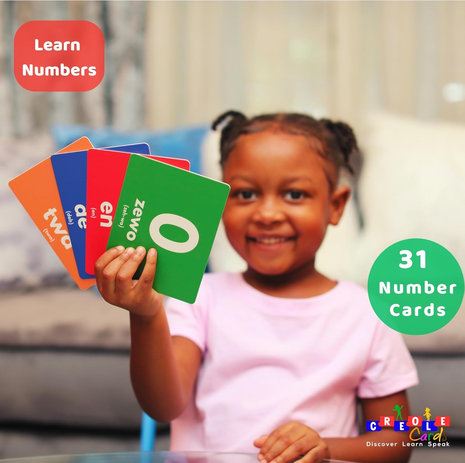 Haitian Creole Flashcards - Learn Creole for Toddlers, Kids, and Adults - Colors, Alphabet, Numbers, Animals, Shapes - A Fun Addition to Haitian Creole Books - Thick, Durable, Double-Sided Cards