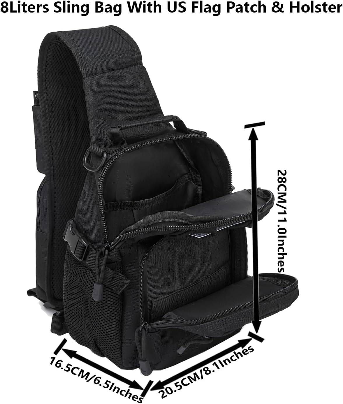 ATBP Small Tactical Holster Sling Backpack Accessories Shoulder Pouch Water Bottle & Radio Holder Crossbody Bag for Men - Image 4