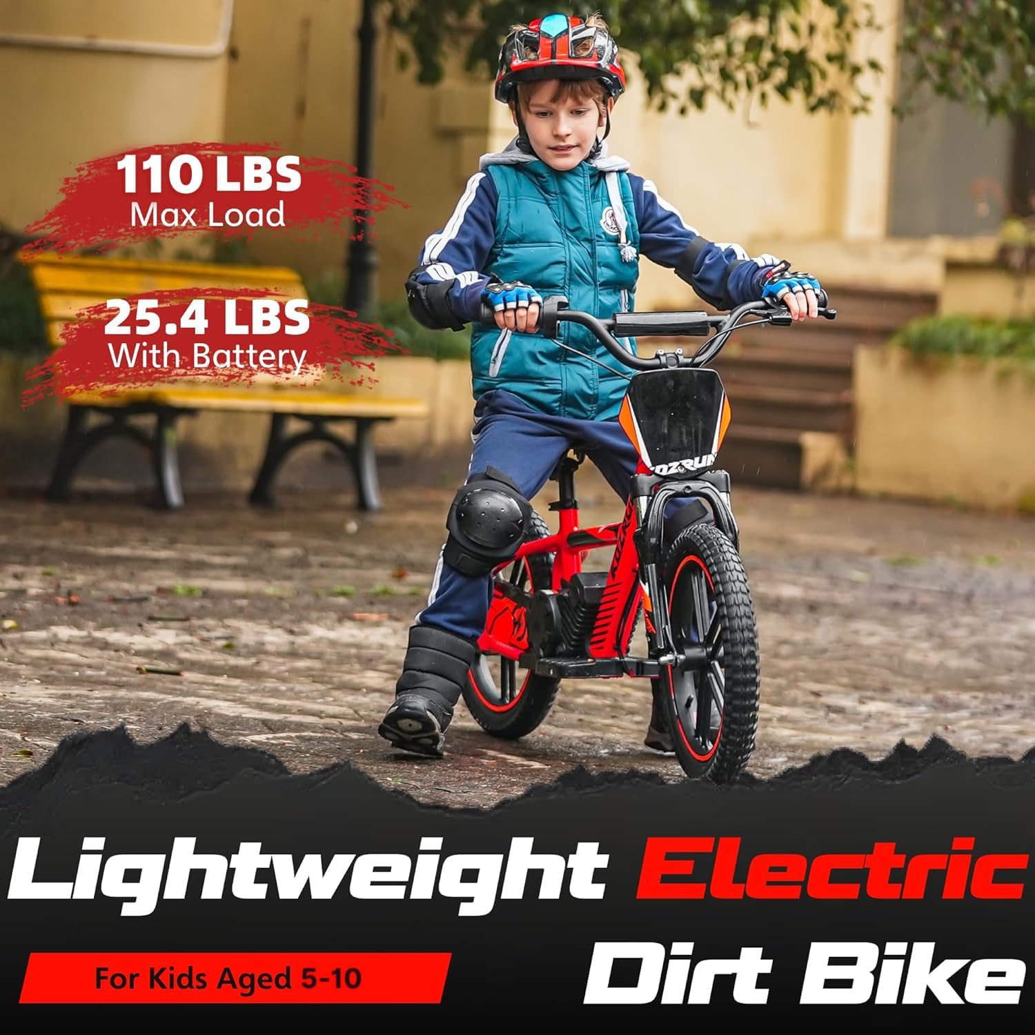 OLALA Electric Dirt Bike for Kids Aged 5-10, 500W Professional Version, Racing Grade Electric Motorcycle, Up to 15.5MPH & 3 Speed Settings, 24V Detachable Battery, 16IN Off-Road Tires