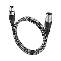 Vista 25 de Cable XLR de 3 pies/2 unidades, cable de micrófono Nylong trenzado equilibrado XLR macho a hembra, cables de conexión de micrófono de alta
