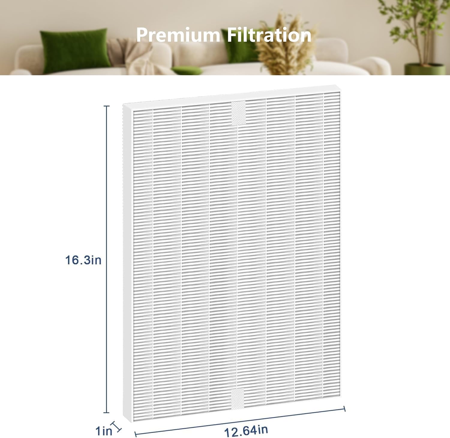 116130 Replacement Filter H Compatible with Winix AM80 Plasmawave Air Purifier 5500-2 5500 5300 6300 6300-2 9000 5000 5000B C909 Air Purifier, 16.25"L x 12.5"W x 1.5"Th, White