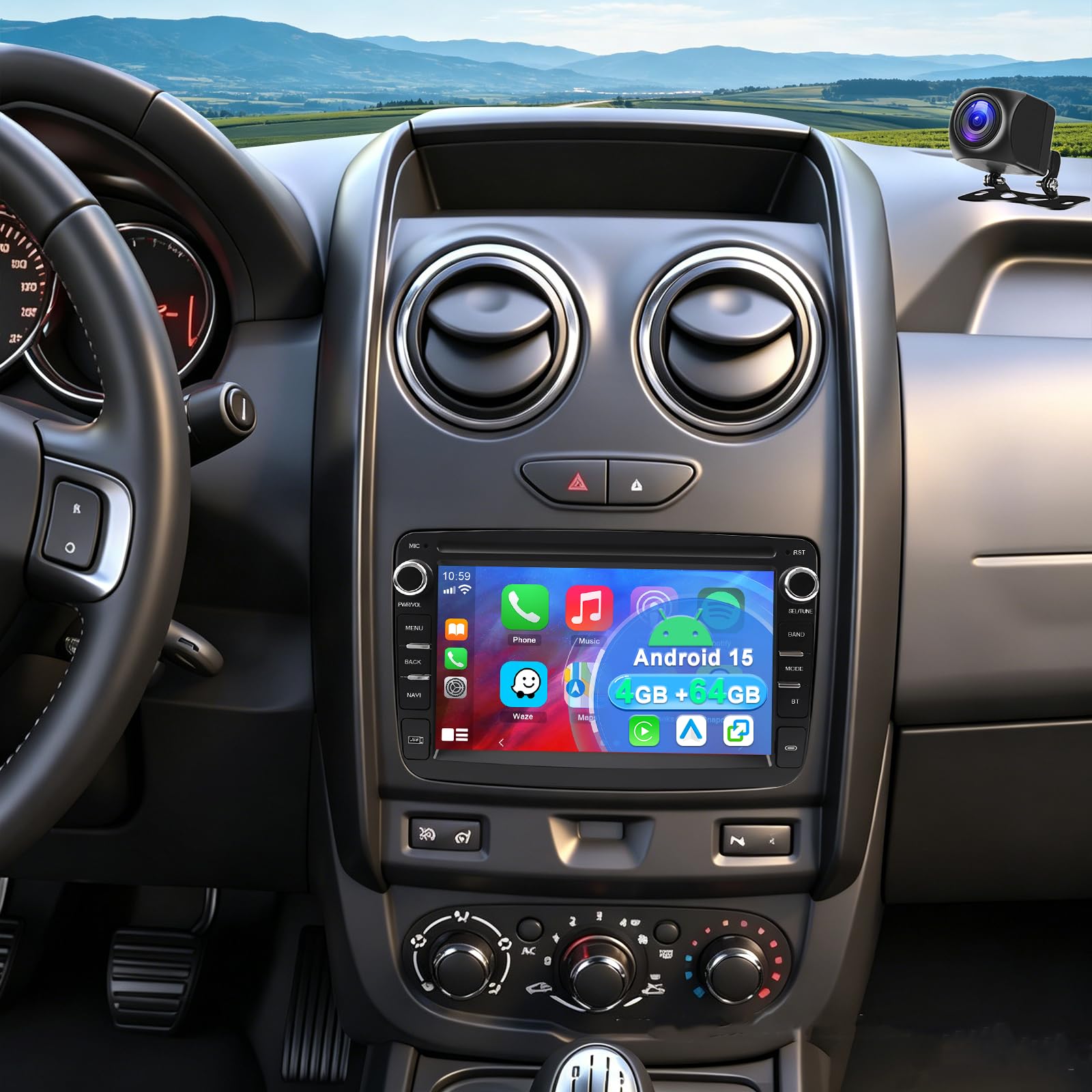 4+64G Autoradio per Renault Dacia Duster 2011-2017 con Carplay Android Auto