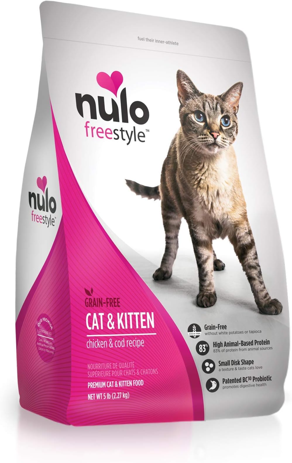 Adult & Kitten Grain Free Dry Cat Food With Bc30 Probiotic (Chicken, 5Lb Bag)