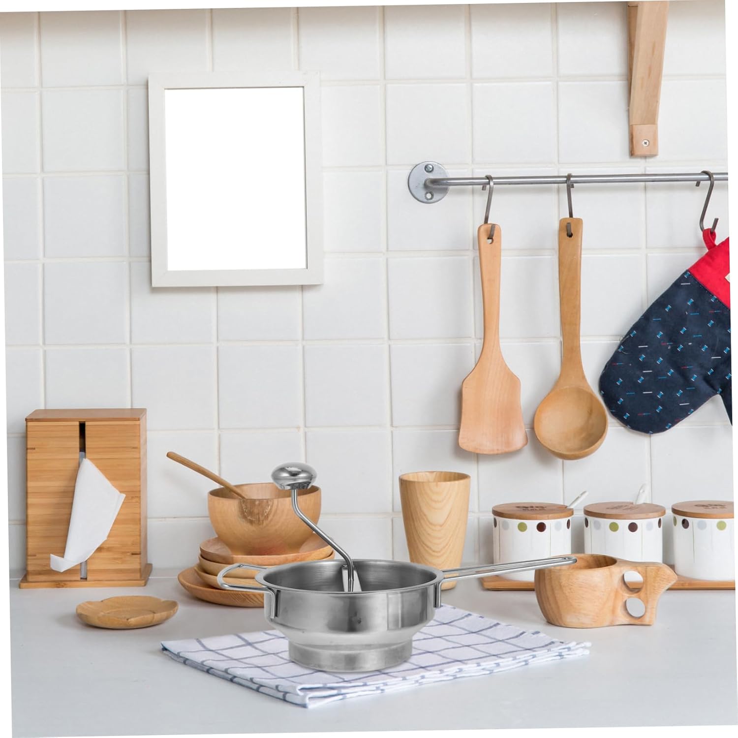 PRETYZOOM 1set Stainless Steel Potato Masher Heavy Duty Mashed Potato Masher Mashed Potatoe Food