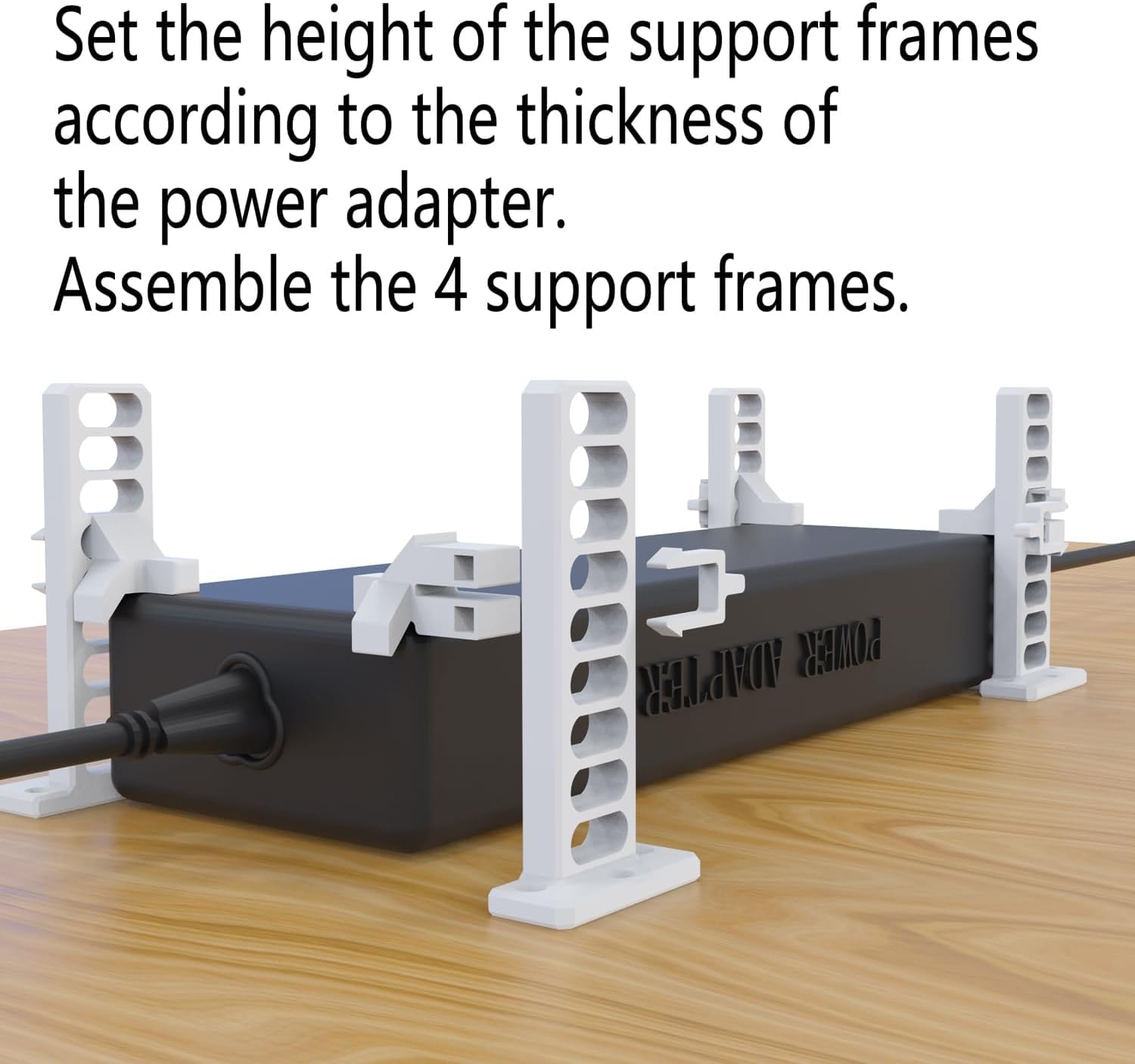 Universal Under Desk Mount for Power Brick Holder Docking Station Mount Power Strip (Black)