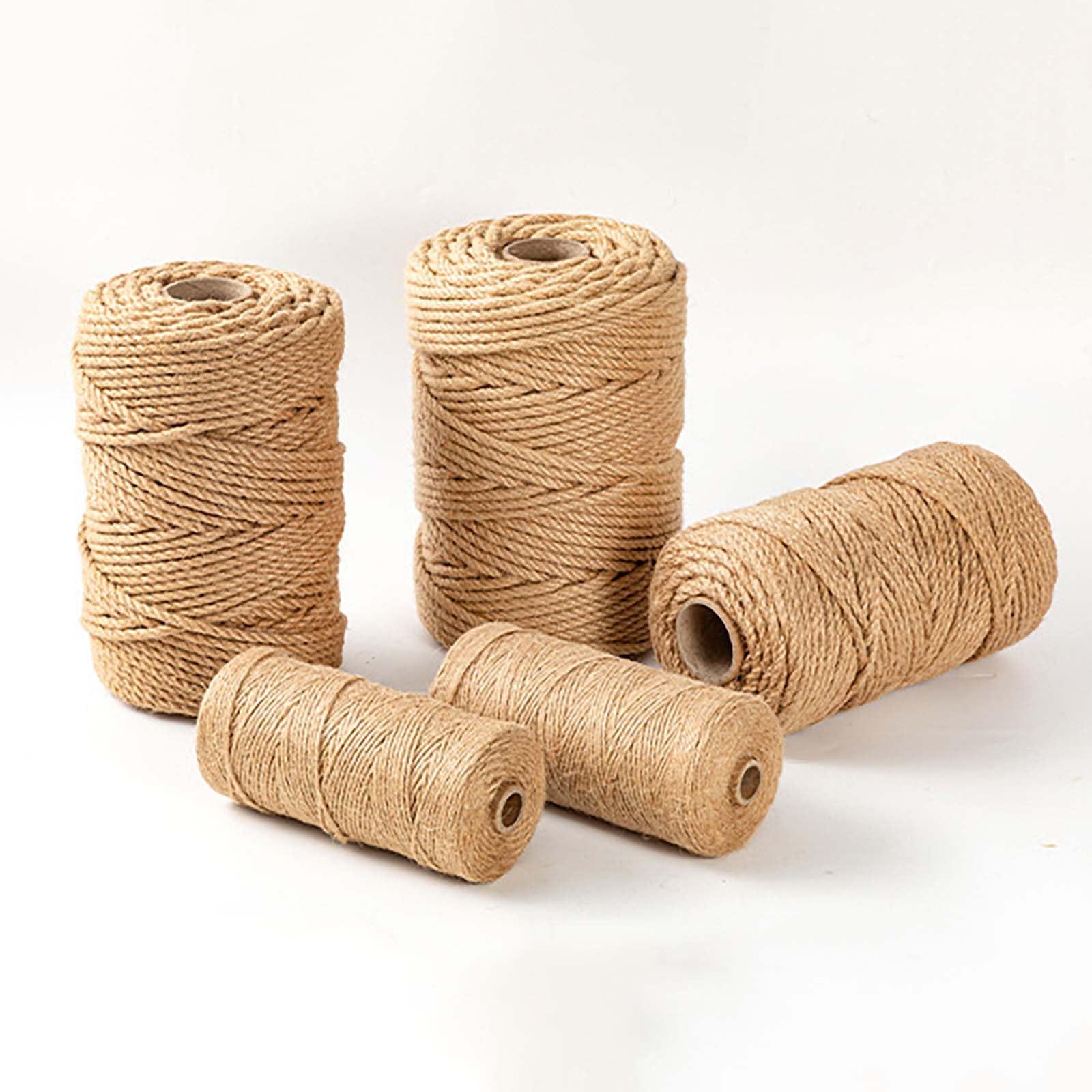 Naturalny sznurek jutowy o długości 100 metrów, wytrzymały sznurek ogrodowy, do smyczy ogrodowej, eleganckie opakowanie na prezent, ramka na zdjęcia DIY, dekoracja ścienna wisząca Tiragraf (rozmiar 6